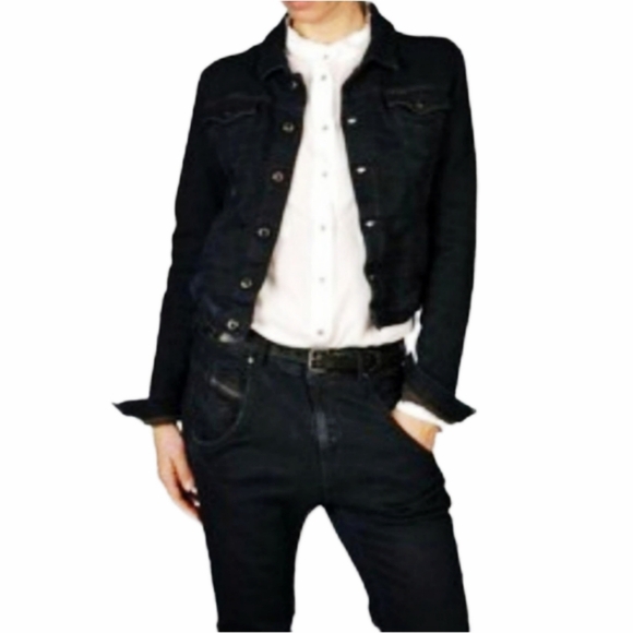Diesel Jackets & Blazers - NWT DIESEL Fringi-ne Black Denim Jean Jacket, Size XS